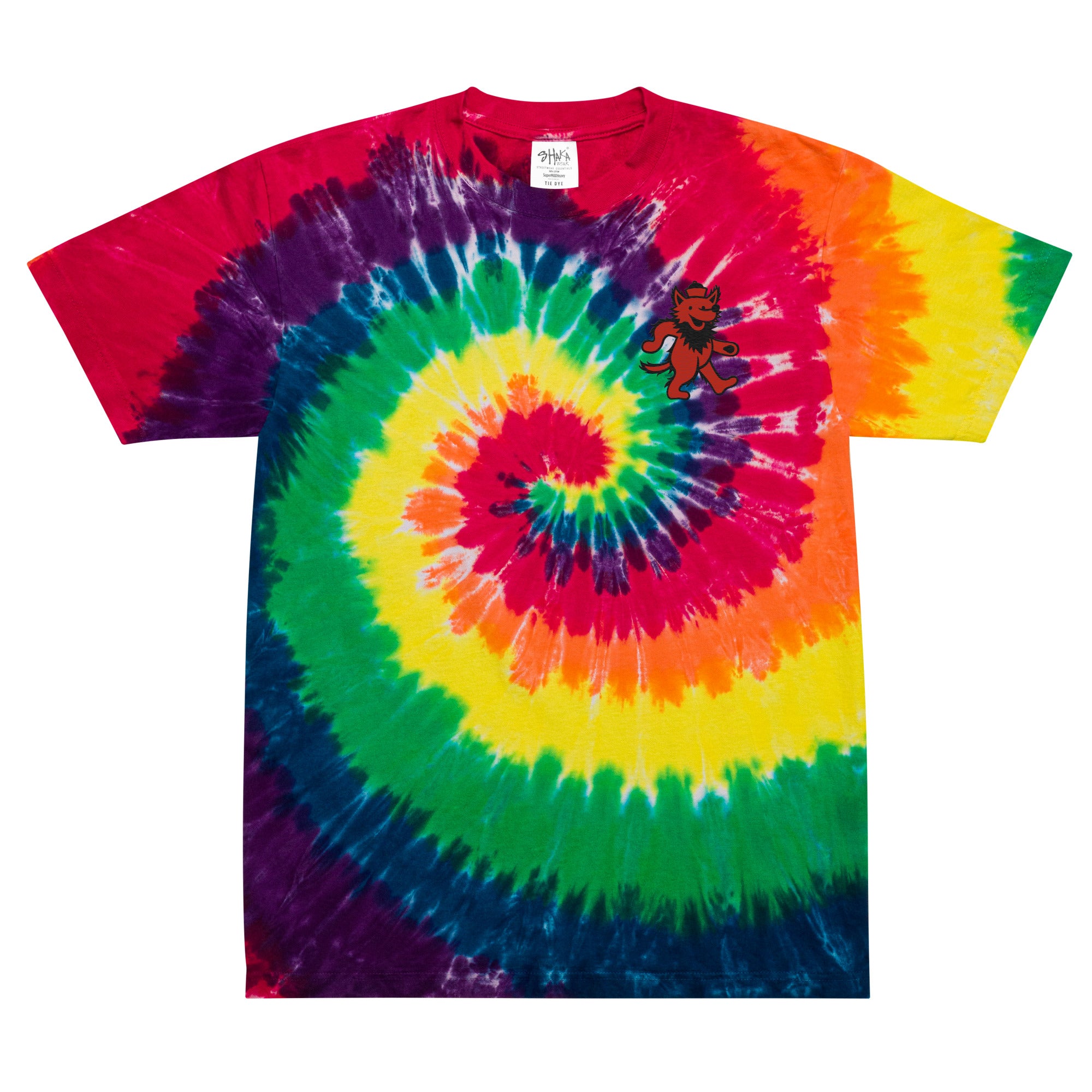 GRATEFUL WOLF EMBROIDERED OVERSIZED TIE-DYE T-SHIRT – mikep.shop